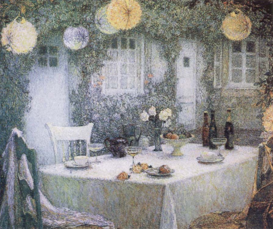 Table beneath Lanterns